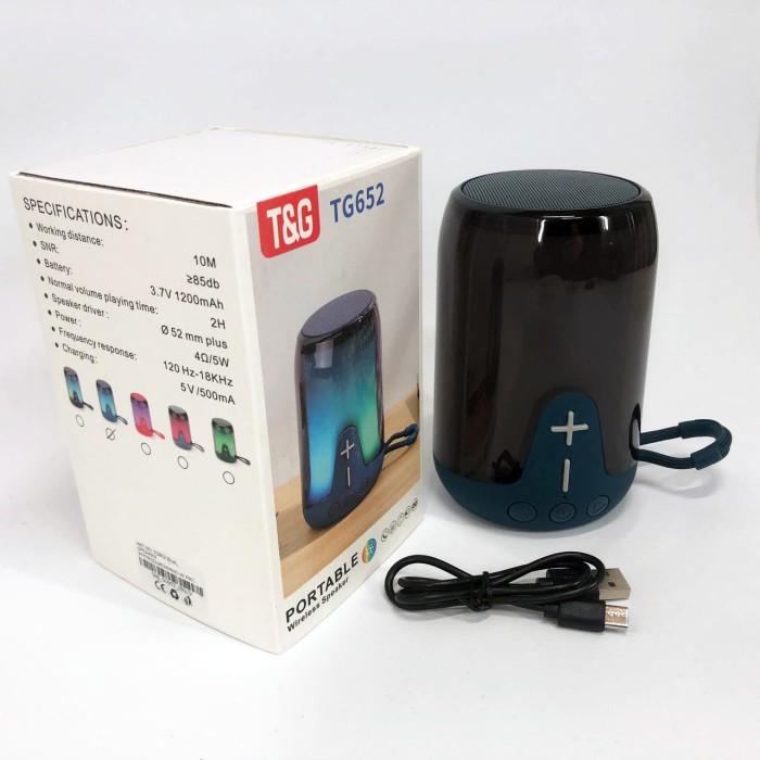 Колонка на акумуляторі маленька TG652, Bluetooth колонка зі світловою музикою, Колонки для музики вдома IG-53