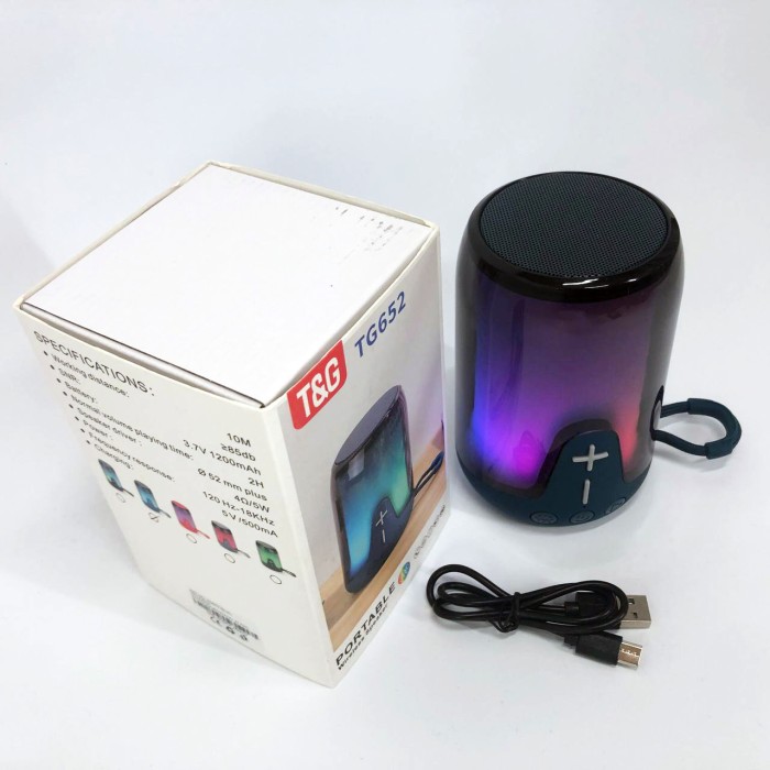 Колонка на акумуляторі маленька TG652, Bluetooth колонка зі світловою музикою, Колонки для музики вдома IG-53