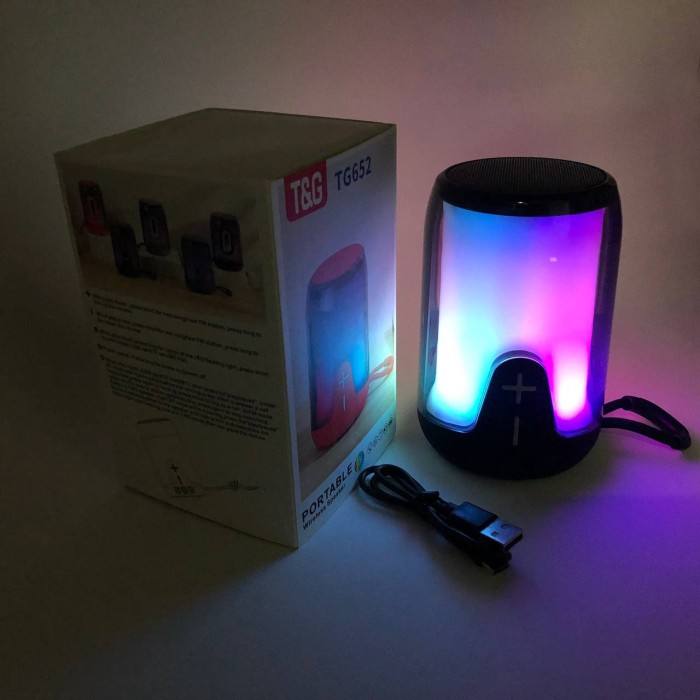 Bluetooth колонка з освітленням TG652, Колонка для домашньої вечірки Світломузична портативна MW-70