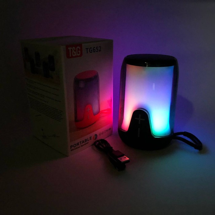 Bluetooth колонка з освітленням TG652, Колонка для домашньої вечірки Світломузична портативна MW-70