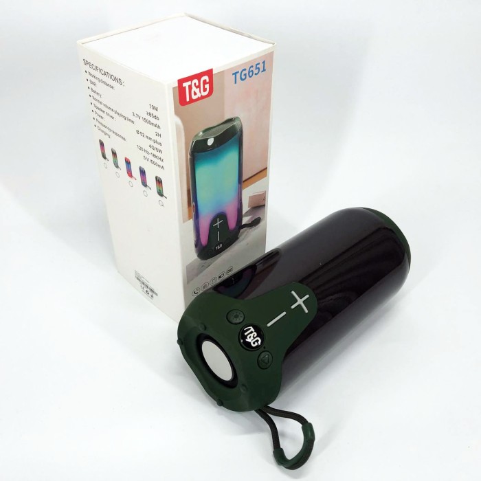 Колонка з підтримкою microSD TG651, Bluetooth колонка зі світловою музикою акумуляторна BV-27