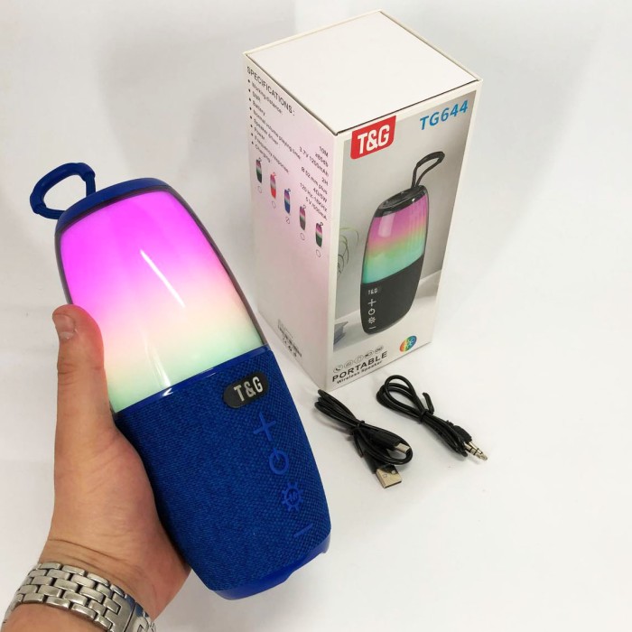 Bluetooth колонка з красивим підсвічуванням TG644, Bluetooth колонка з ремінцем, Блютуз аудіо приймач ZB-83