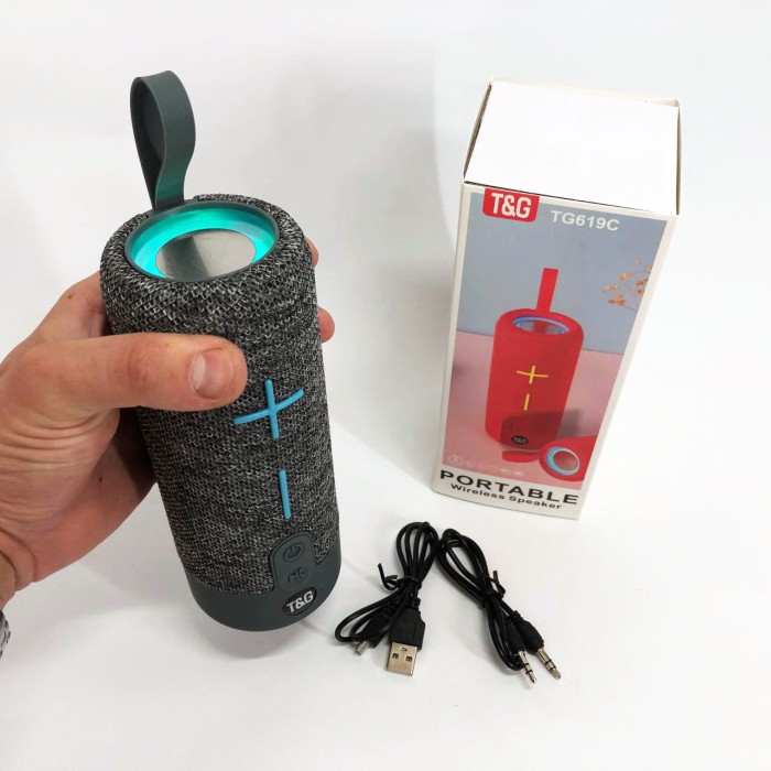 Бездротова bluetooth колонка TG619C, Bluetooth колонка з різнокольоровим підсвічуванням зі стереозвуком DG-18