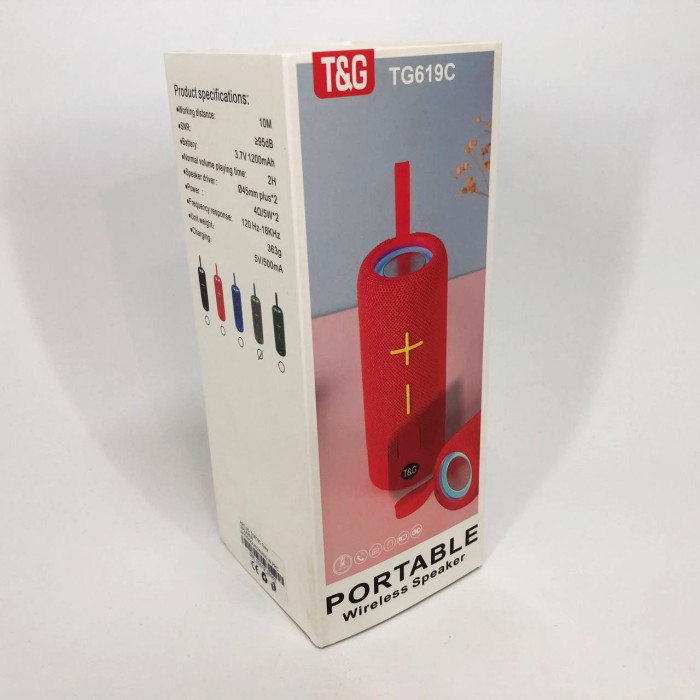 Бездротова bluetooth колонка TG619C, Bluetooth колонка з різнокольоровим підсвічуванням зі стереозвуком DG-18