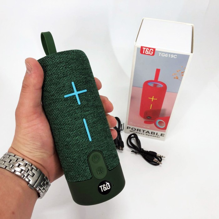 Колонка портативна з радіо блютус TG619C, Якісна Bluetooth колонка Бюджетна Bluetooth TM-77