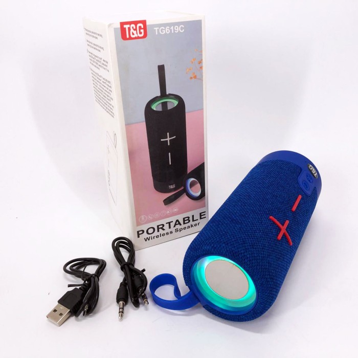 Портативна блютуз колонка TG619C, Bluetooth колонка з led підсвічуванням переносна для музики GE-85