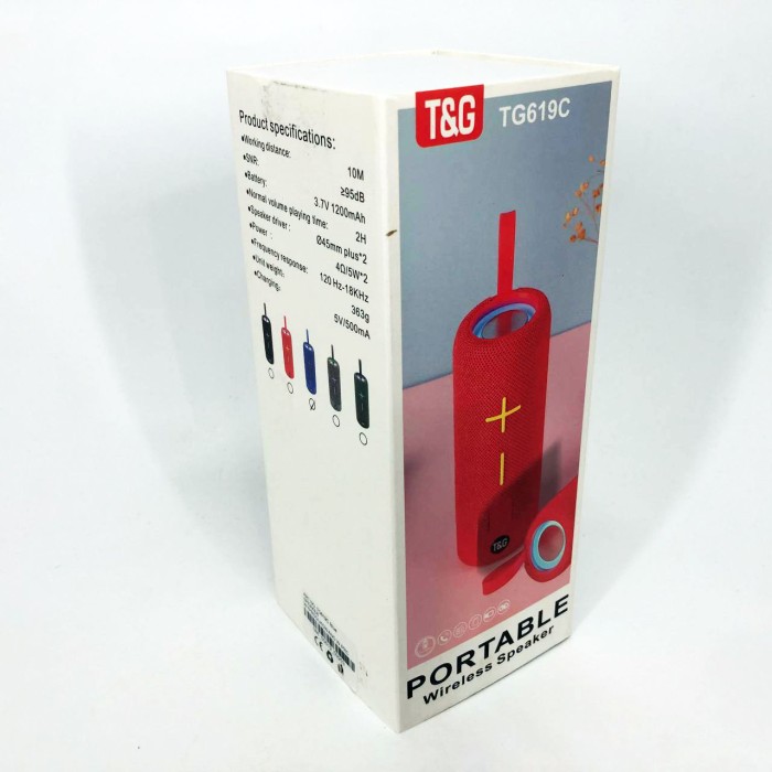 Портативна блютуз колонка TG619C, Bluetooth колонка з led підсвічуванням переносна для музики GE-85