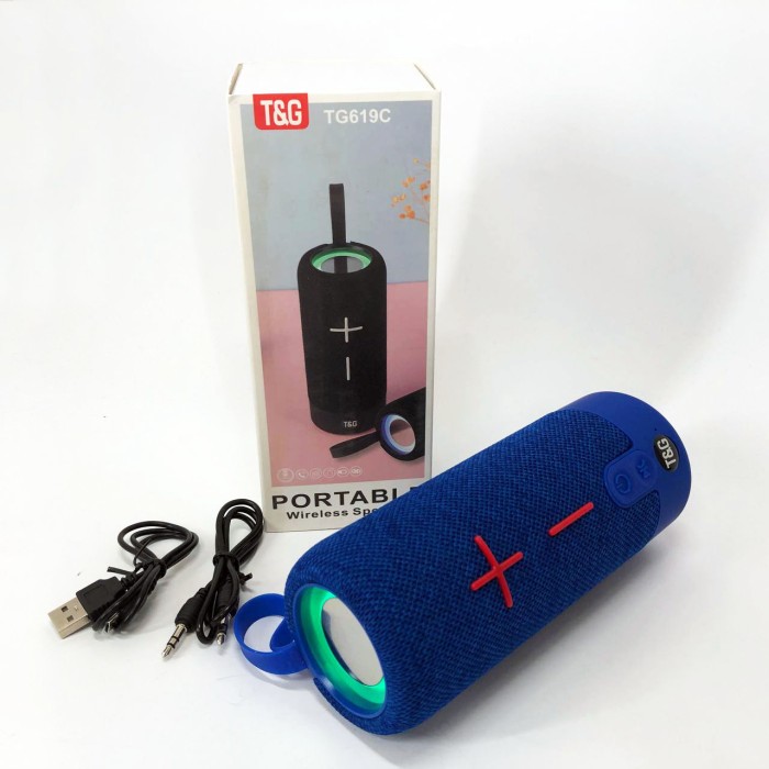 Портативна блютуз колонка TG619C, Bluetooth колонка з led підсвічуванням переносна для музики GE-85