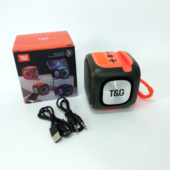 Портативна Bluetooth колонка TG359 7W з підсвічуванням RGB, акумуляторна колонка для музики. Колір: зелений