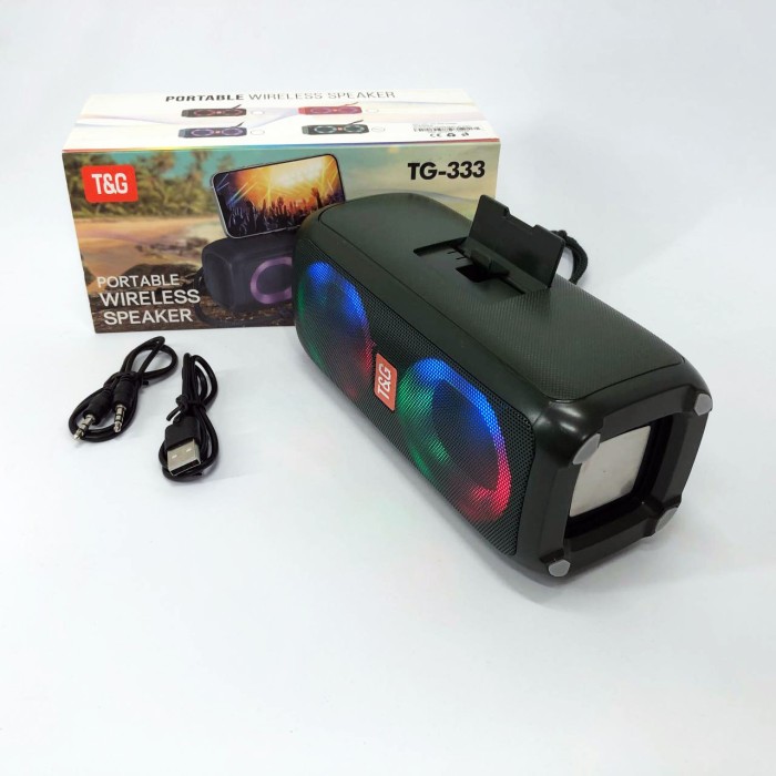 Bluetooth стерео колонка з радіо TG333, Bluetooth колонка світлодіодна з rgb світломузикою VP-90