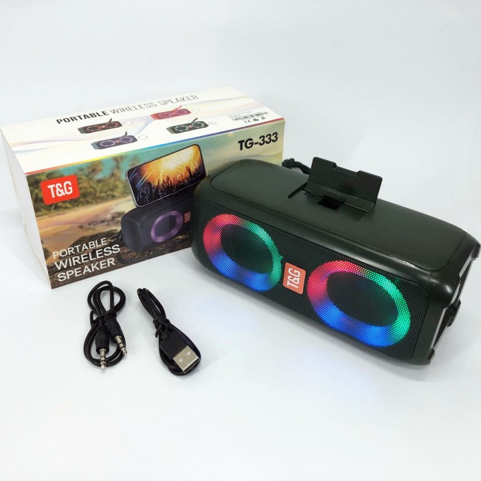 Bluetooth стерео колонка з радіо TG333, Bluetooth колонка світлодіодна з rgb світломузикою VP-90