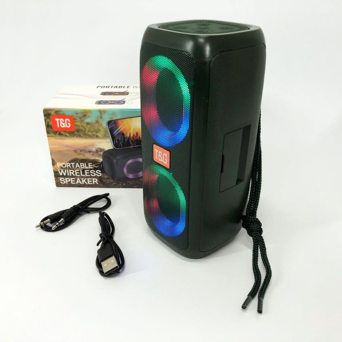 Bluetooth стерео колонка з радіо TG333, Bluetooth колонка світлодіодна з rgb світломузикою VP-90