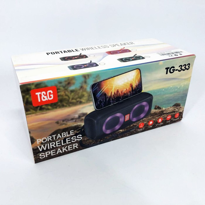 Портативна Bluetooth колонка AUX TG333, Акустична Bluetooth колонка зі світловою музикою DA-92