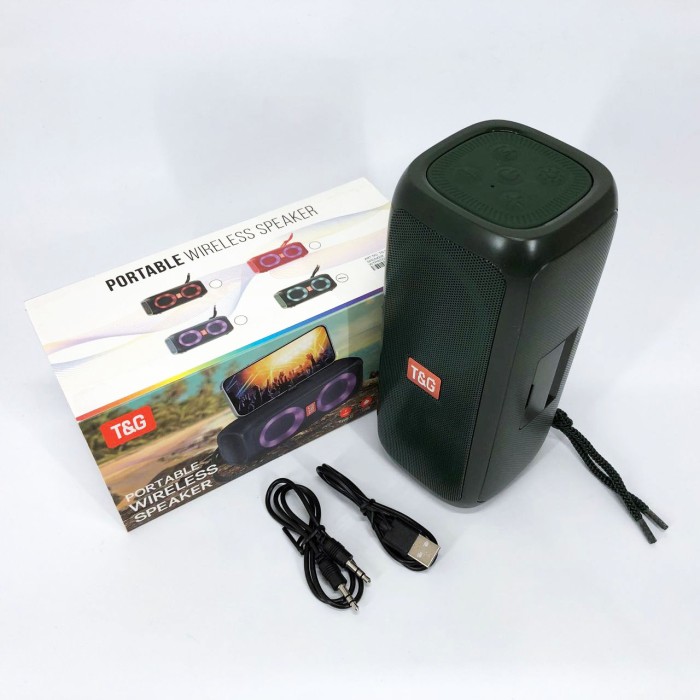 Портативна колонка TG333 2x5W з підсвічуванням RGB, акумуляторна колонка для музики. Колір: зелений