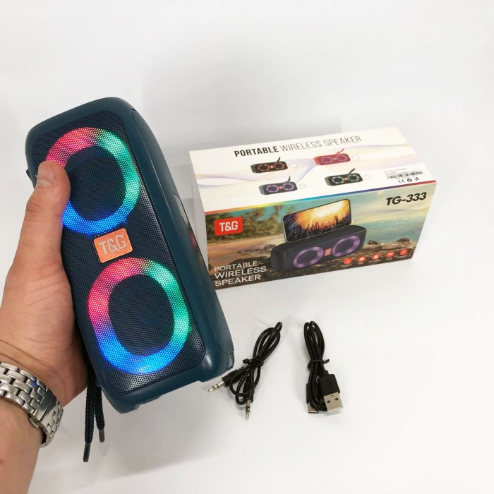 Блютуз колонка з гарною підсвіткою TG333, Bluetooth колонка з DR-427 різнокольоровим підсвічуванням
