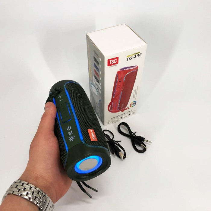 Бездротова блютуз колонка в дорогу TG288, Портативна bluetooth колонка музична блютуз світлова EU-82
