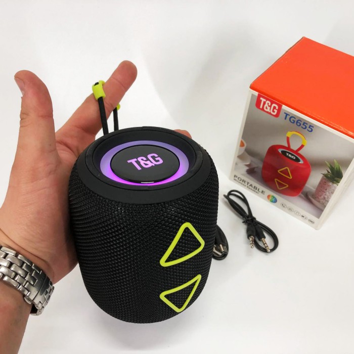Bluetooth колонка з різнокольоровим підсвічуванням зі стереозвуком TG655, Блютуз колонка для пляжу SI-49