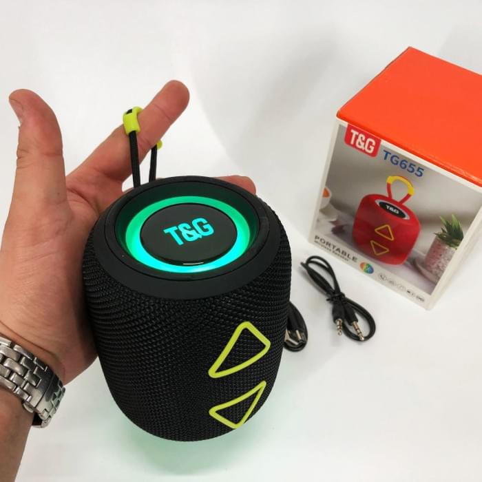 Колонка для музики TG655, Колонка-динамік bluetooth, Bluetooth колонка з JZ-791 різнокольоровим підсвічуванням