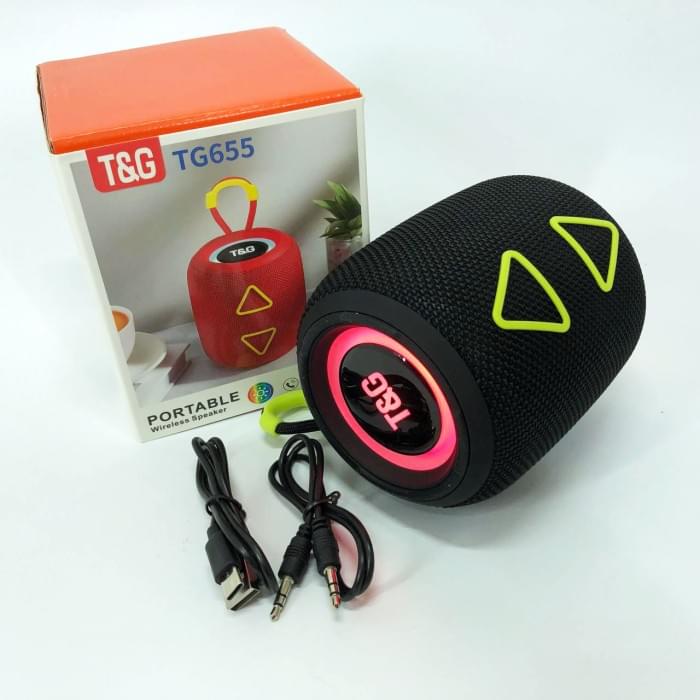 Колонка для музики TG655, Колонка-динамік bluetooth, Bluetooth колонка з JZ-791 різнокольоровим підсвічуванням