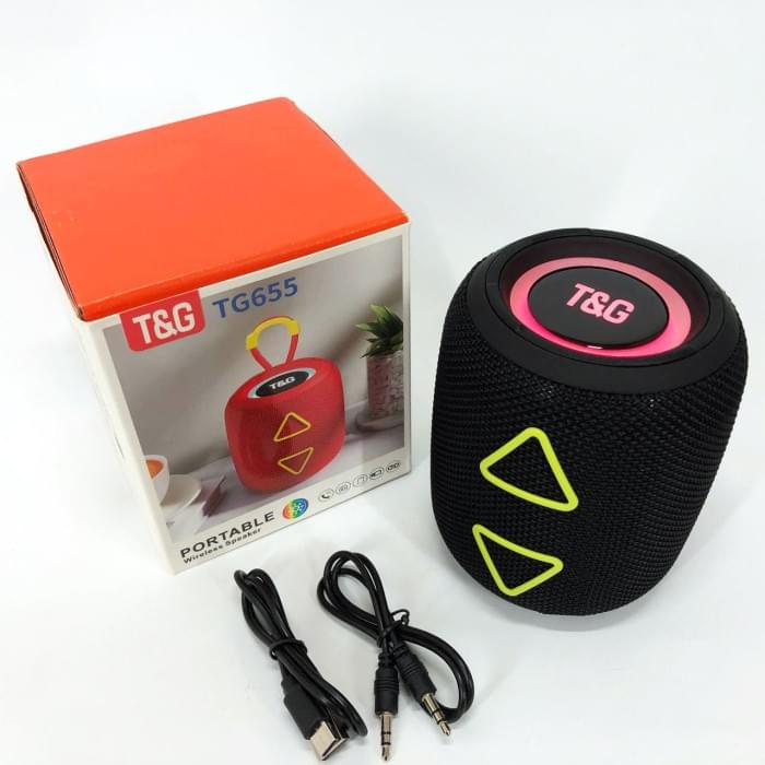 Колонка для музики TG655, Колонка-динамік bluetooth, Bluetooth колонка з JZ-791 різнокольоровим підсвічуванням
