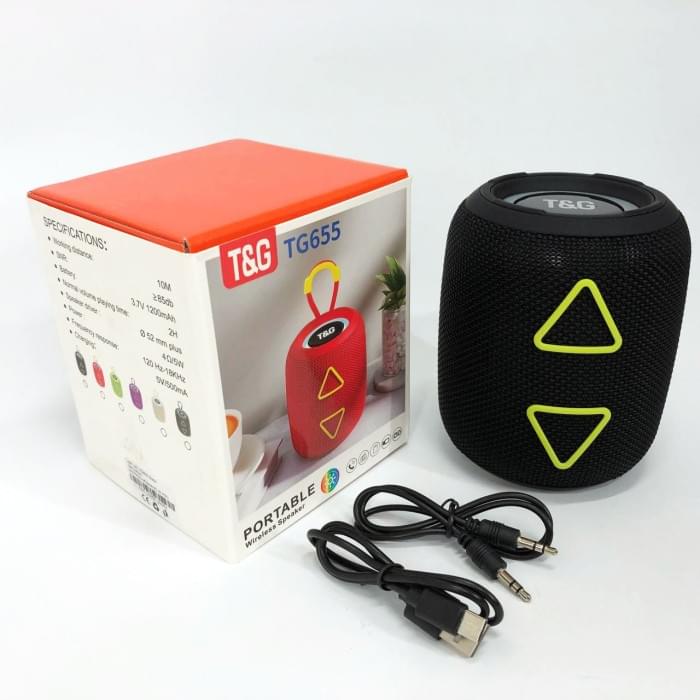 Колонка для музики TG655, Колонка-динамік bluetooth, Bluetooth колонка з JZ-791 різнокольоровим підсвічуванням