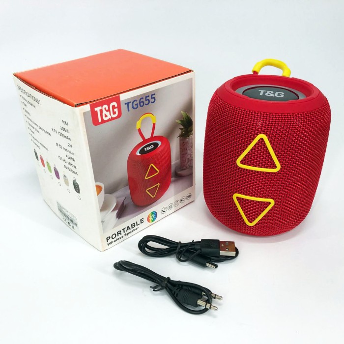 Bluetooth колонка з функцією радіо TG655, Переносна колонка для вечірки з rgb світломузикою TC-56