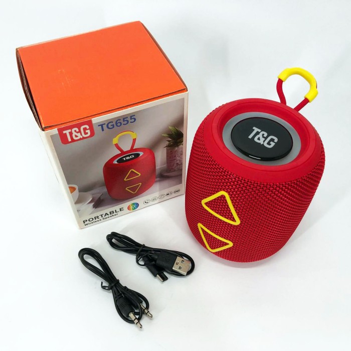 Bluetooth колонка з функцією радіо TG655, Переносна колонка для вечірки з rgb світломузикою TC-56