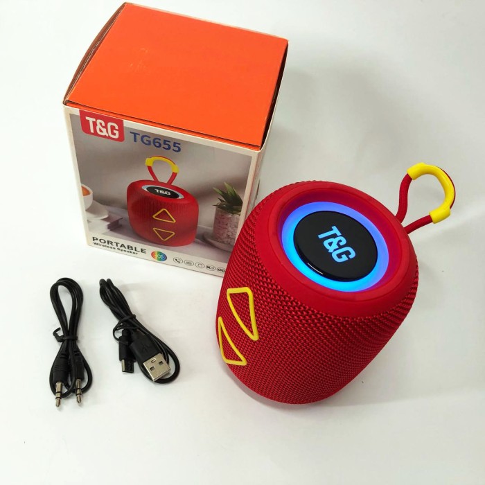 Портативна акустична bluetooth колонка, Стерео колонка переносна з rgb світломузикою OV-56