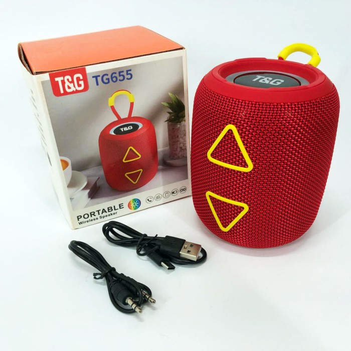 Портативна блютус колонка TG655, Гучна колонка для вечірки, Колонка музична з NV-483 підсвічуванням bluetooth