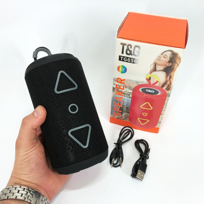 Портативна колонка з led підсвічуванням TG656, Bluetooth стерео колонка з радіо, Блютуз аудіо приймач LI-80