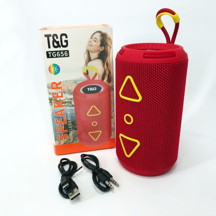 Bluetooth колонка портативна TG656 FM-радіо, акумуляторна колонка для музики. Колір: червоний