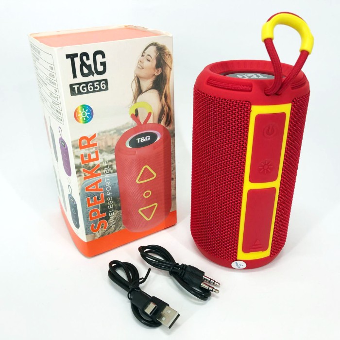 Портативна колонка з Bluetooth TG656, Потужна колонка блютуз з підсвічуванням, Активна ZN-643 блютуз колонка