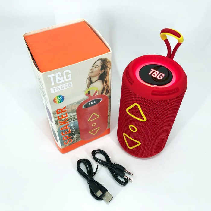 Портативна колонка з Bluetooth TG656, Потужна колонка блютуз з підсвічуванням, Активна ZN-643 блютуз колонка
