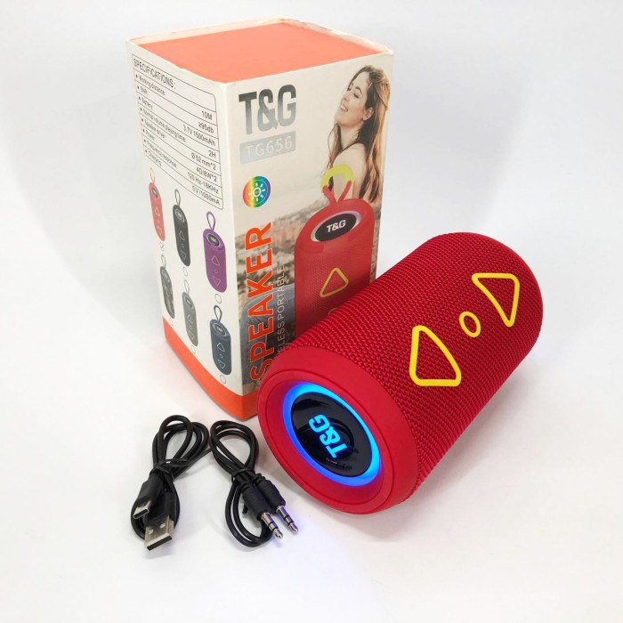 Портативна колонка з Bluetooth TG656, Потужна колонка блютуз з підсвічуванням, Активна ZN-643 блютуз колонка