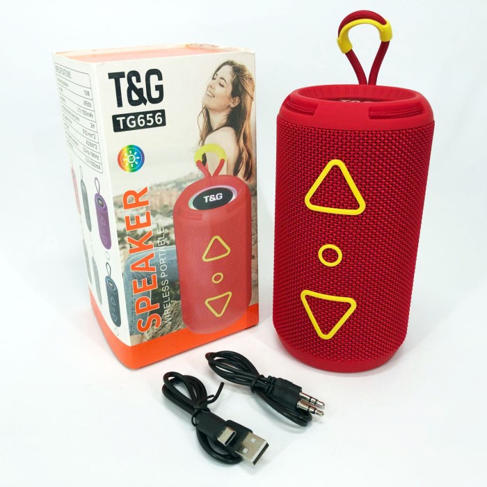 Портативна колонка з Bluetooth TG656, Потужна колонка блютуз з підсвічуванням, Активна ZN-643 блютуз колонка