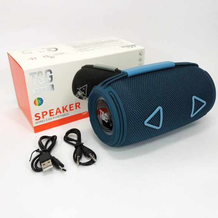 Bluetooth-колонка TG657 з RGB підсвічуванням 1500 mAh, музичні стовпчики для вулиці. Колір: синій
