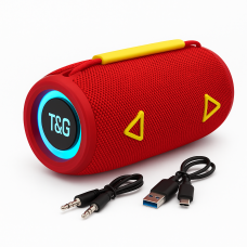 Bluetooth-колонка TG657 з RGB підсвічуванням 1500 mAh, бездротова колонка портативна потужна. Колір: червоний