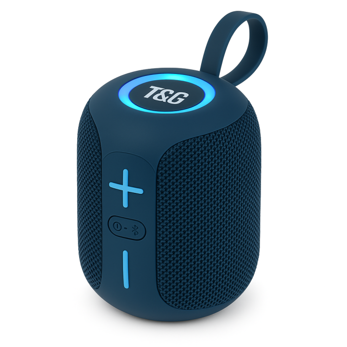 Портативна Bluetooth колонка TG658 8W з RGB підсвічуванням, акумуляторна переносна колонка. Колір: синій
