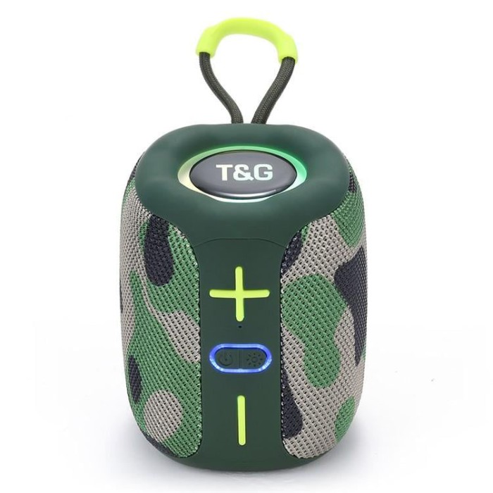 Портативна Bluetooth колонка TG658 8W з RGB підсвічуванням, Гучна блютуз колонка. Колір: камуфляж