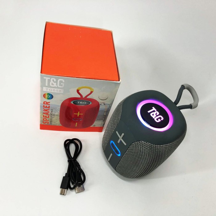 Bluetooth колонка з красивим підсвічуванням TG658, Колонка з підтримкою microSD акумуляторна TB-64