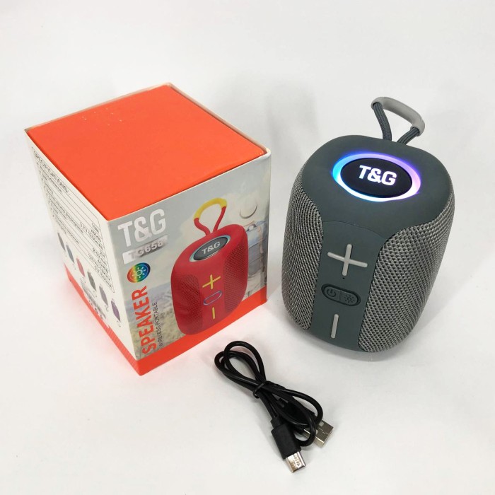 Bluetooth колонка з красивим підсвічуванням TG658, Колонка з підтримкою microSD акумуляторна TB-64