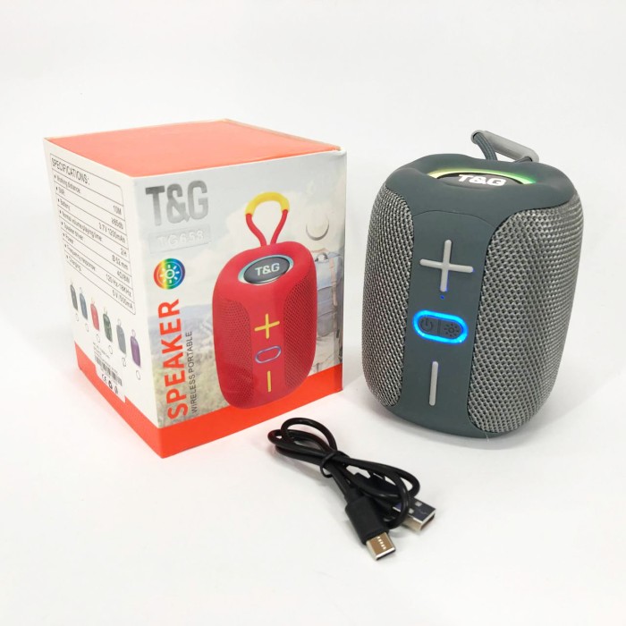 Bluetooth колонка з красивим підсвічуванням TG658, Колонка з підтримкою microSD акумуляторна TB-64