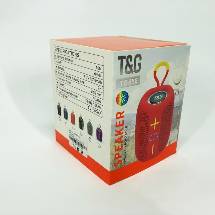 Bluetooth колонка з красивим підсвічуванням TG658, Колонка з підтримкою microSD акумуляторна TB-64