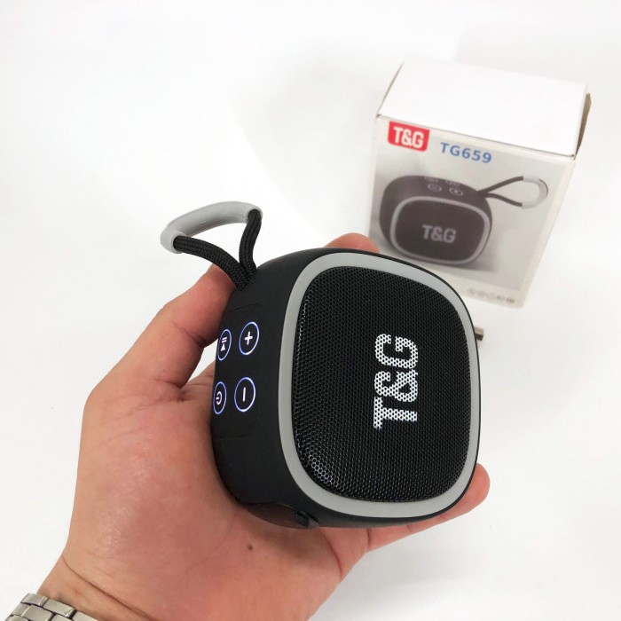 Портативна Bluetooth-колонка TG659 з ремінцем, Bluetooth колонка для вулиці. Колір: чорний