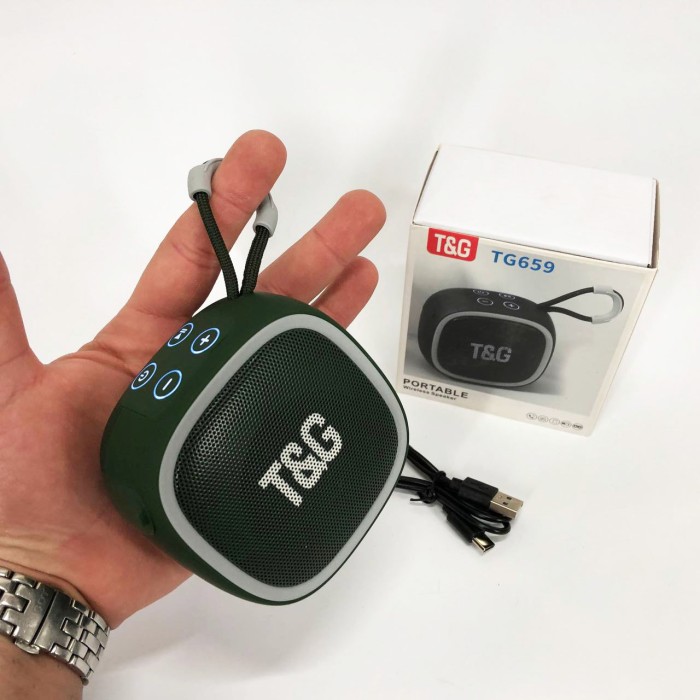 Акумуляторна bluetooth колонка TG659, Bluetooth стерео колонка з радіо, Колонка з входом EN-893 і мікрофоном