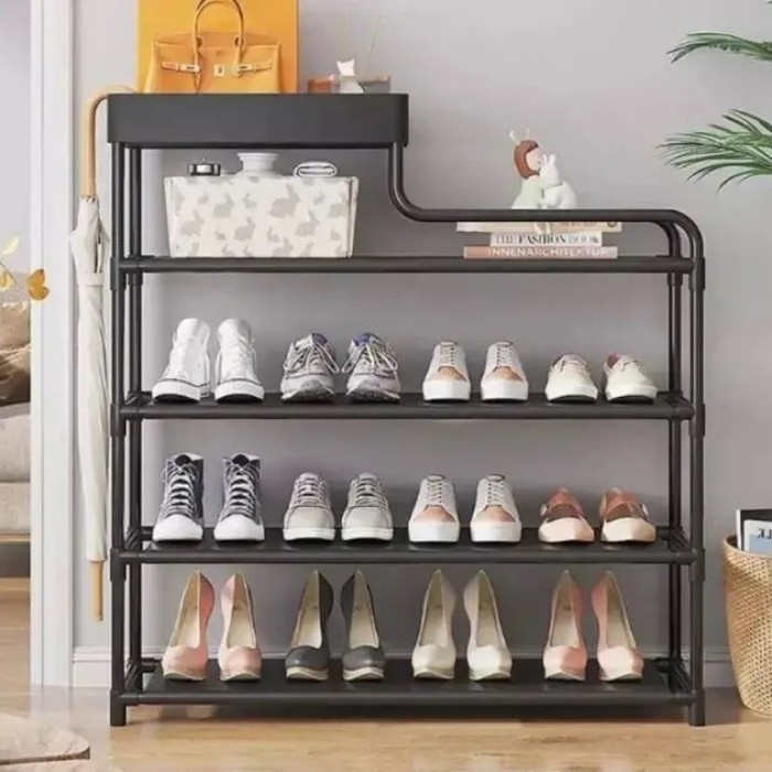 Органайзер стійка для взуття Shoe Rack 5 ярусов, Пластикова полиця для взуття WJ-241 в передпокій