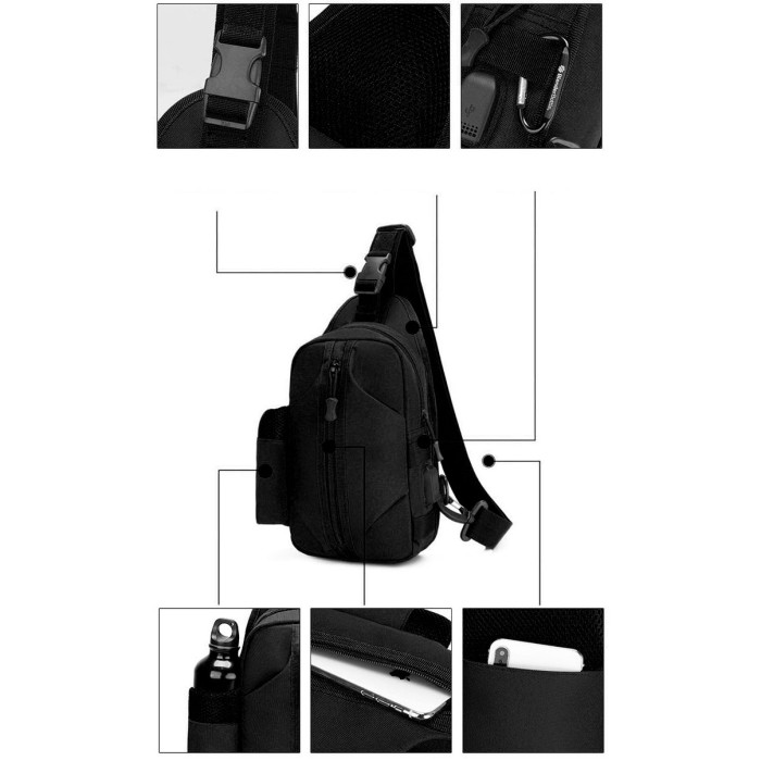 Сумка чоловіча тактика, Чоловіча сумка для тактичних цілей Тактична нагрудна для чоловіків JX-21