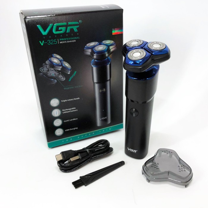 Професійна чоловіча електробритва VGR V-325, Бритва для сухого гоління, Електричне бездротове гоління CO-11