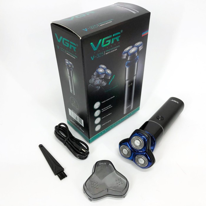 Суха бритва VGR V-325, Професійні електричні бритви, Машинка для стрижки бороди ZU-135 з акумулятором