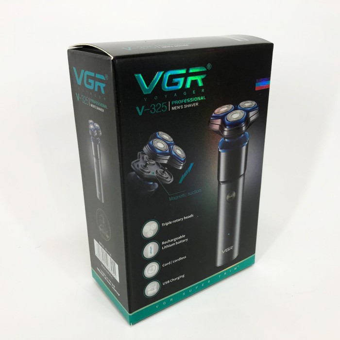 Суха бритва VGR V-325, Професійні електричні бритви, Машинка для стрижки бороди ZU-135 з акумулятором